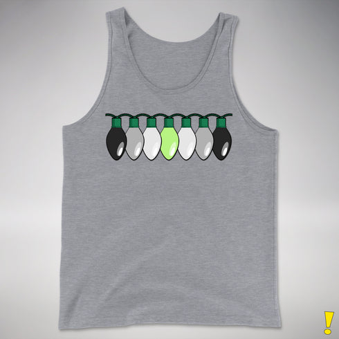 Agender Pride Christmas Lights Premium Tank Top - Grey Heather